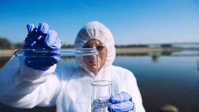 Toronto skyline with water in foreground showcasing Sublime Environmental’s Canadian presence and water treatment expertise